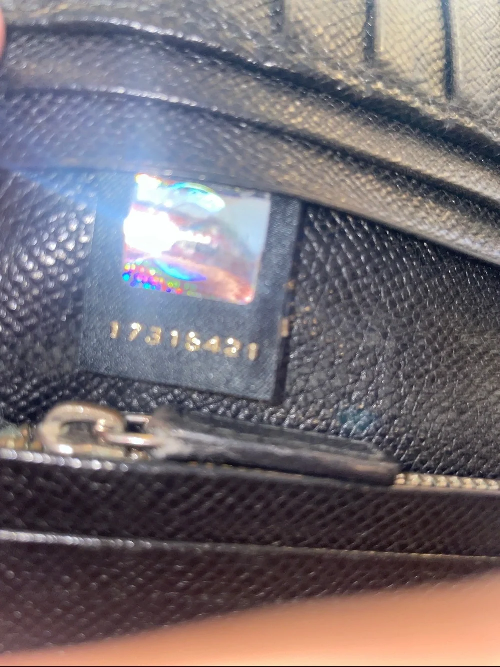 Bvlgari Black Saffiano Leather wallet with blue linings